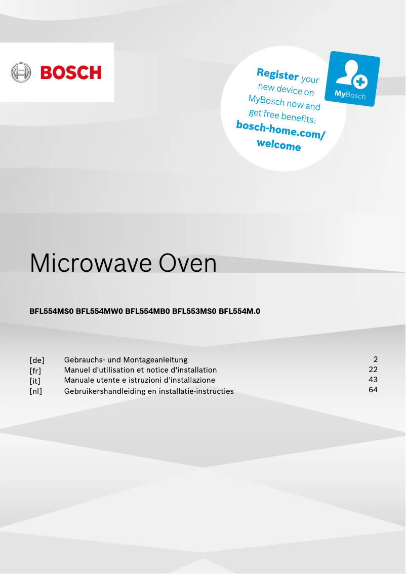 Image de la première page du manuel de l'appareil BFL554MW0