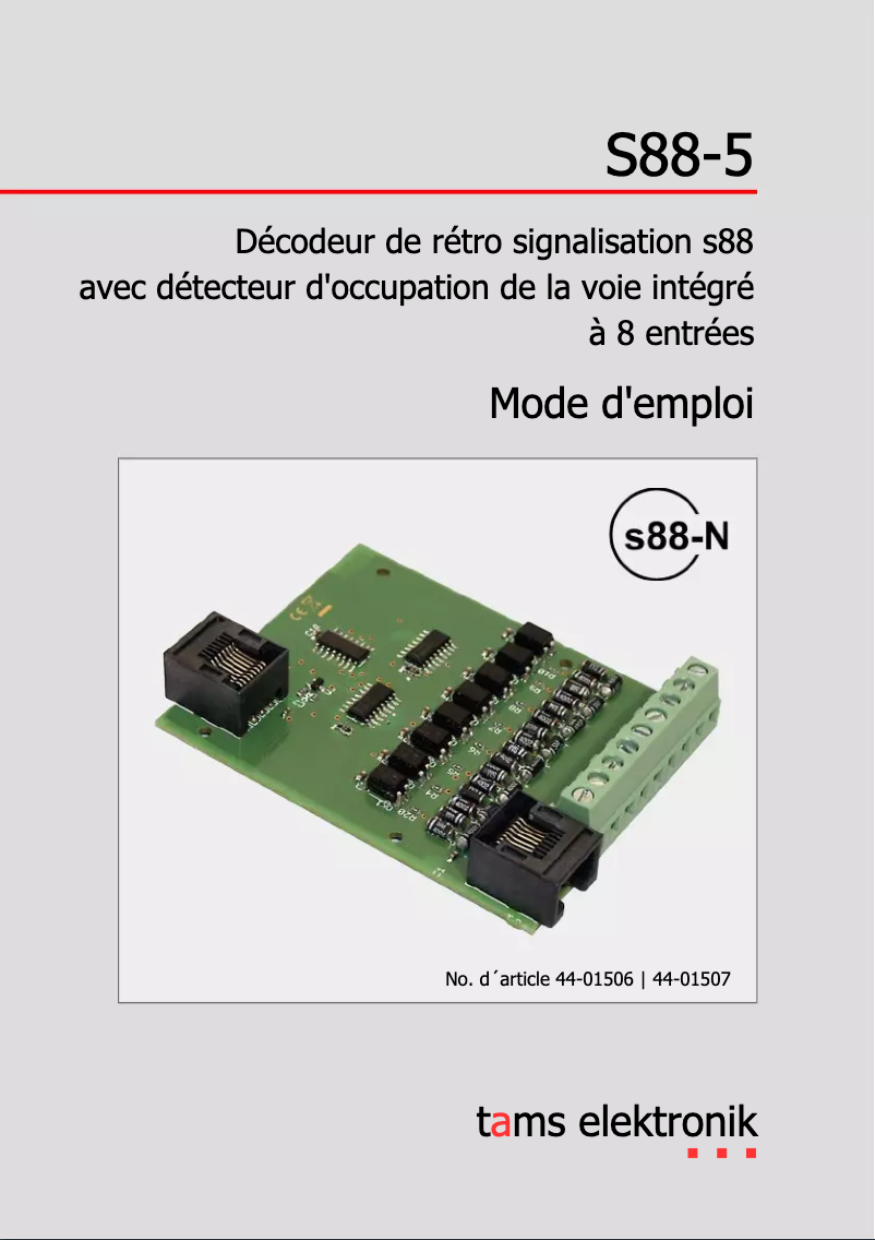 Page n°1 - Manuel utilisateur Tams Elektronik S88-5