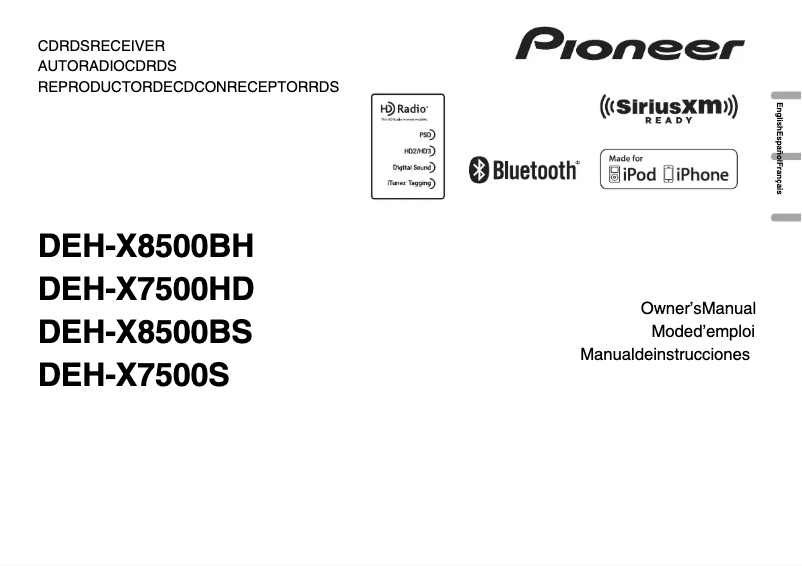 Page n°1 - Manuel utilisateur Pioneer DEH-X8500BH