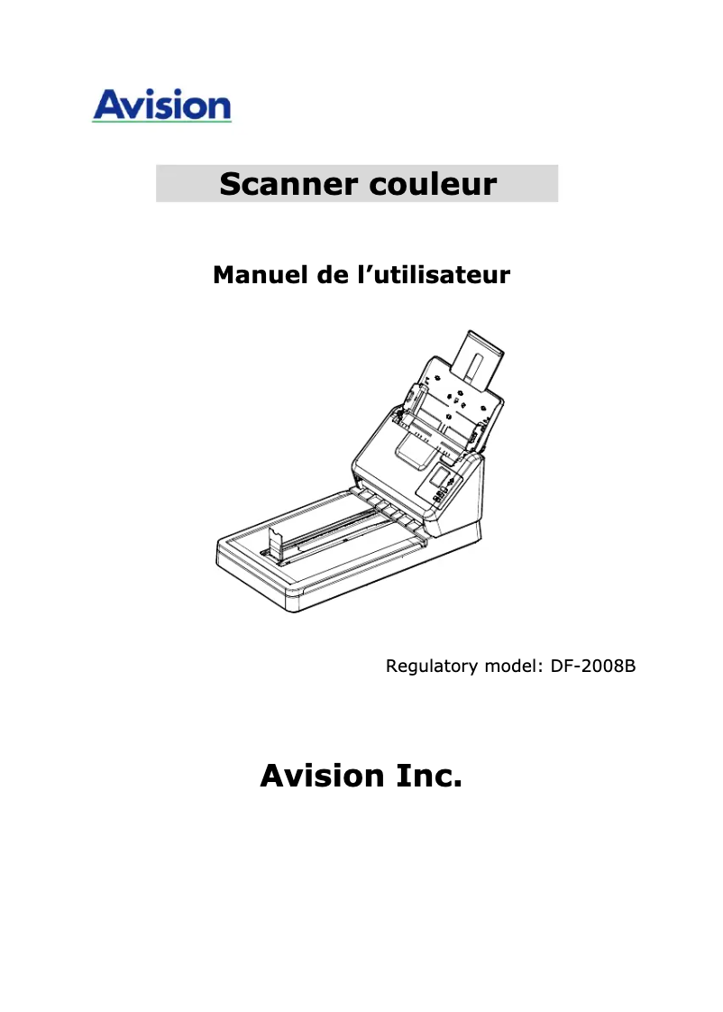 Page n°1 - Manuel utilisateur Avision AD340GFN
