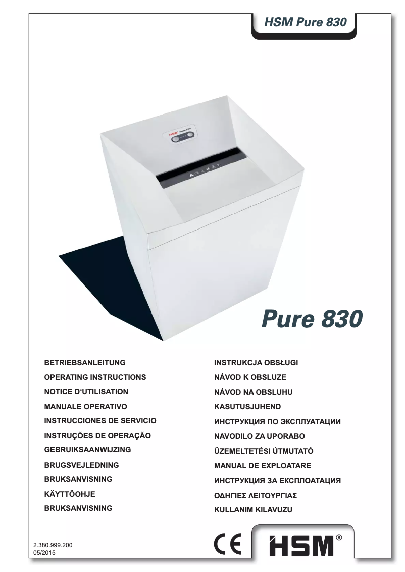 Page n°1 - Manuel utilisateur HSM Pure 830