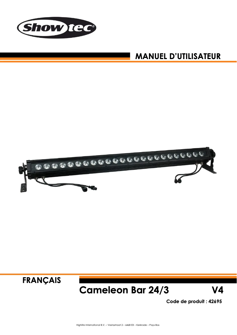 Image de la première page du manuel de l'appareil Cameleon Bar 24/3
