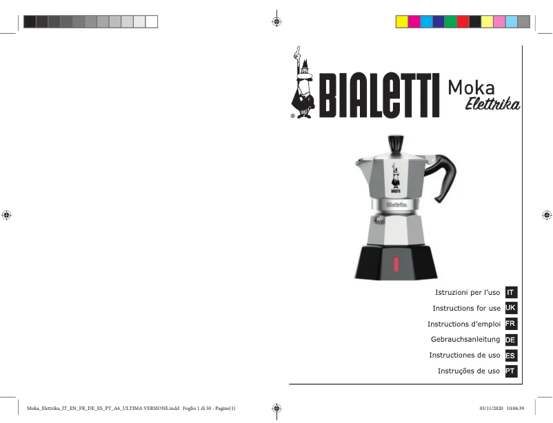 Image de la première page du manuel de l'appareil Moka Elettrika