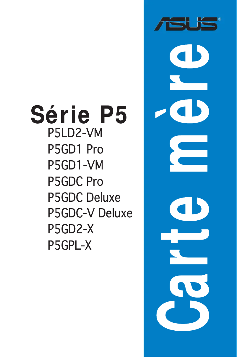 Page 1 de la notice Manuel utilisateur Asus P5GPL-X