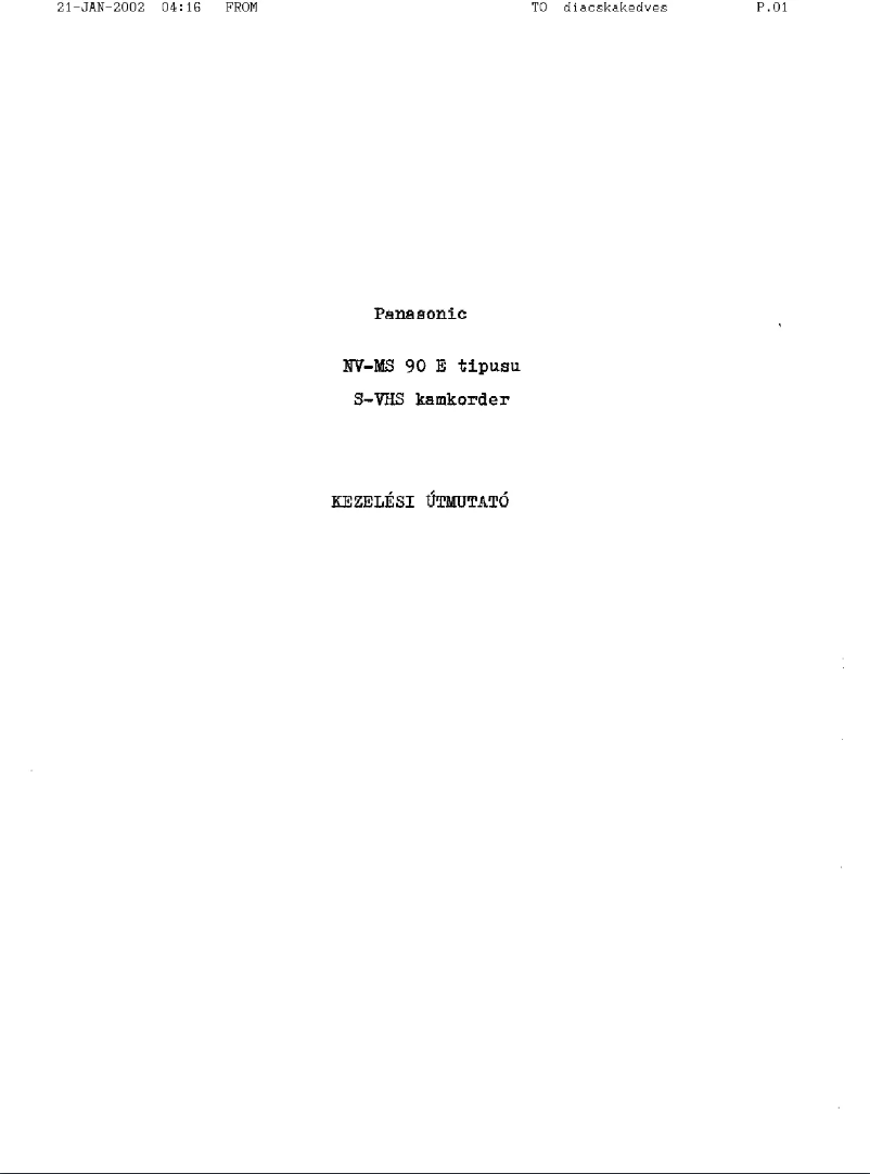 Image de la première page du manuel de l'appareil NV-MS90