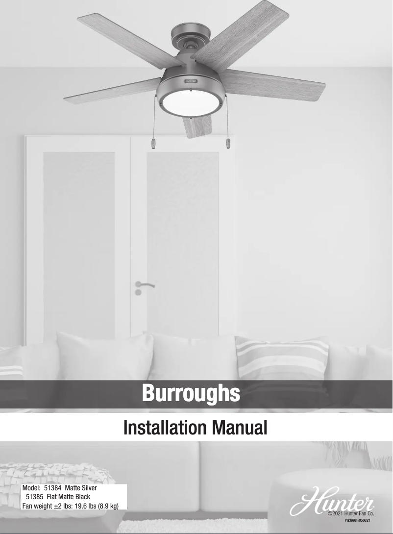 Page 1 de la notice Manuel utilisateur Hunter Burroughs