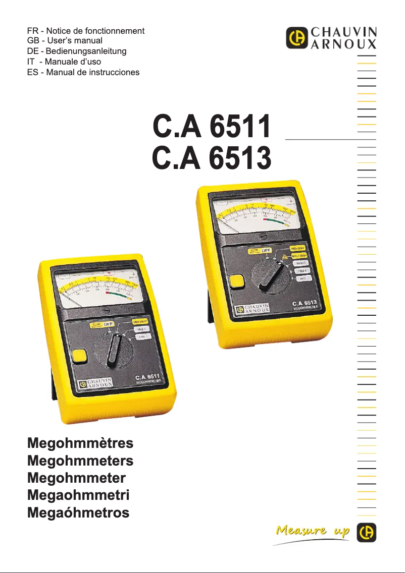 Image de la première page du manuel de l'appareil C.A 6513