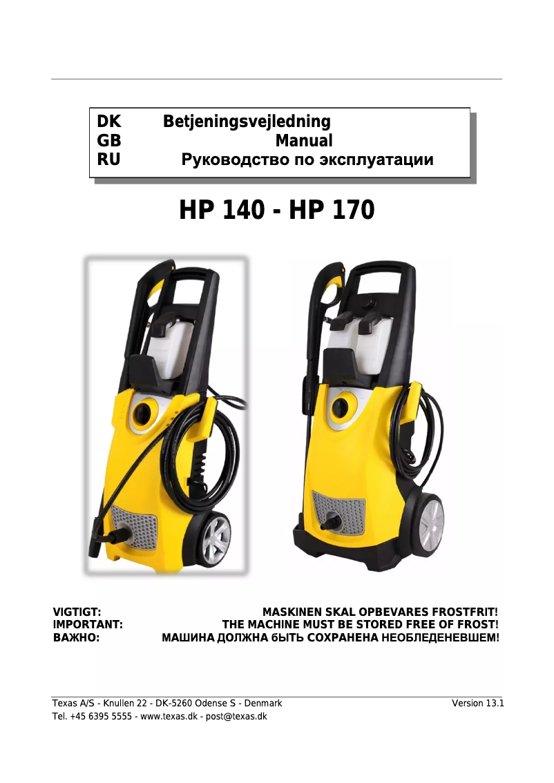 Página 1 del manual Manual de usuario Texas HP 170