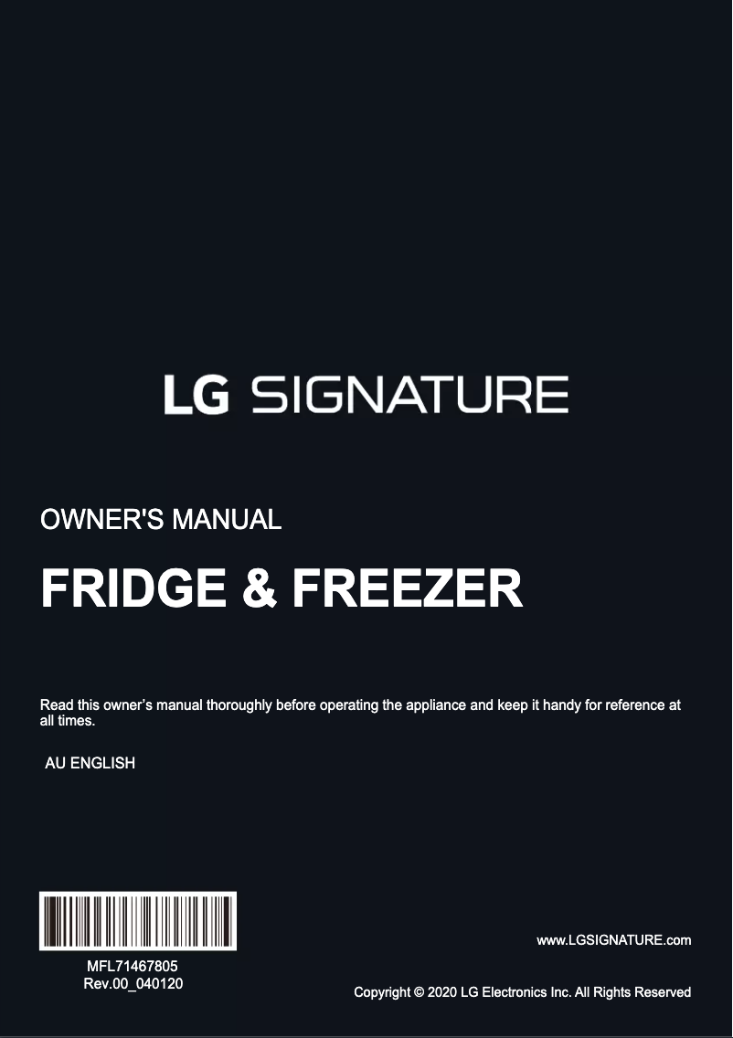 Page 1 de la notice Manuel utilisateur LG SG-W65TSL