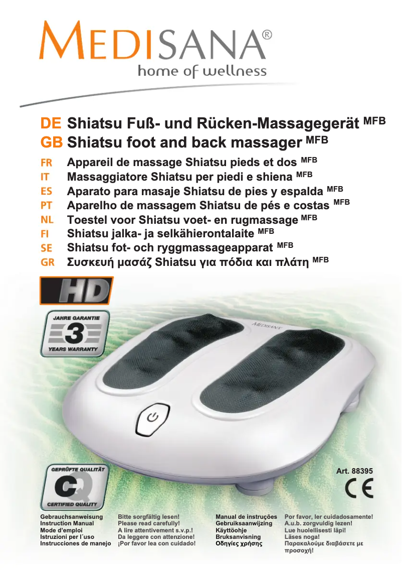 Page n°1 - Manuel utilisateur Medisana MFB