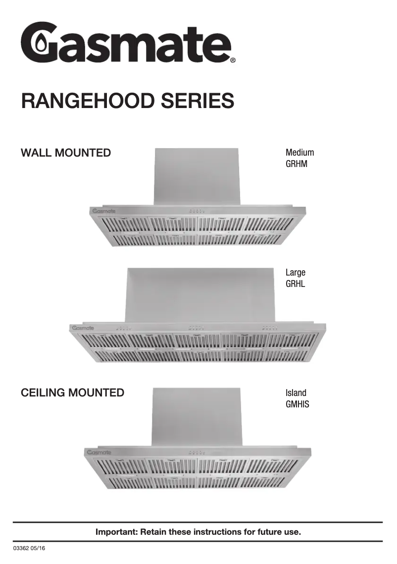 Page 1 de la notice Manuel utilisateur Gasmate GRHL