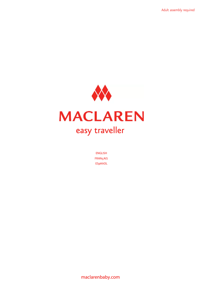 Page 1 de la notice Manuel utilisateur Maclaren Easy Traveller