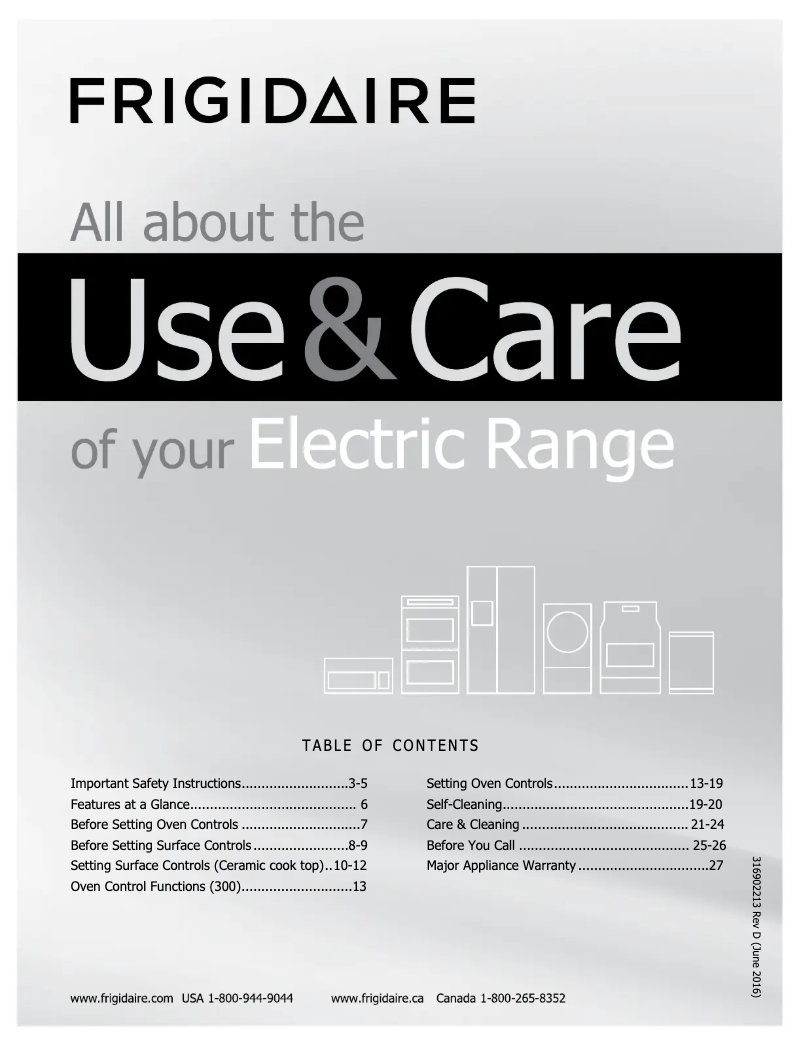 Page n°1 - Manuel utilisateur Frigidaire FFEF3017ZW