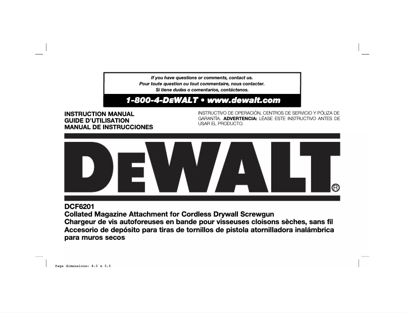 Image de la première page du manuel de l'appareil DCF6201