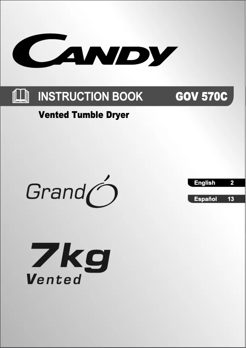 Page n°1 - Manuel utilisateur Candy GOV 570C-S