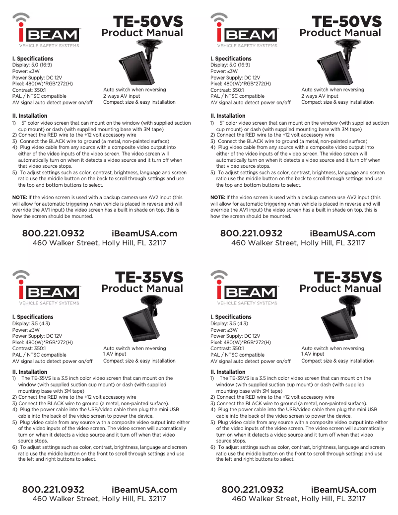 Page 1 de la notice Manuel utilisateur Metra TE-50VS