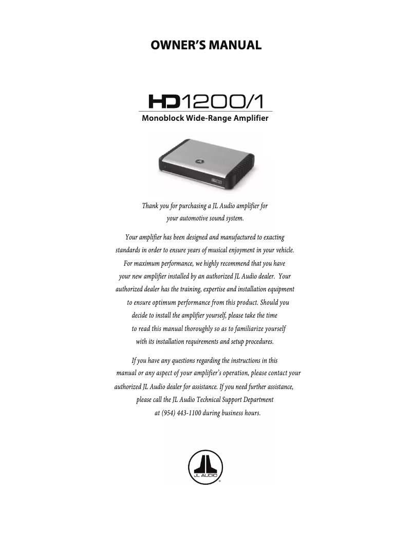 Image de la première page du manuel de l'appareil HD Series HD1200/1