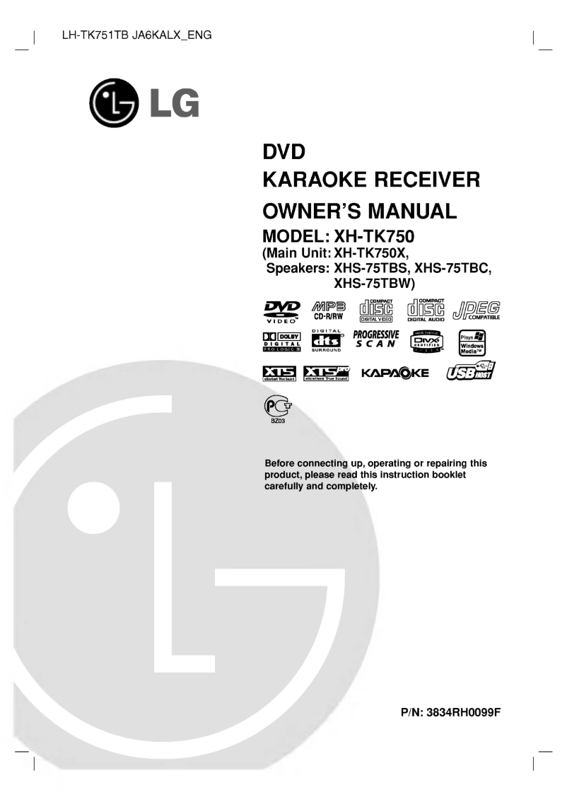 Página 1 del manual Manual de usuario LG LH-TK751TB