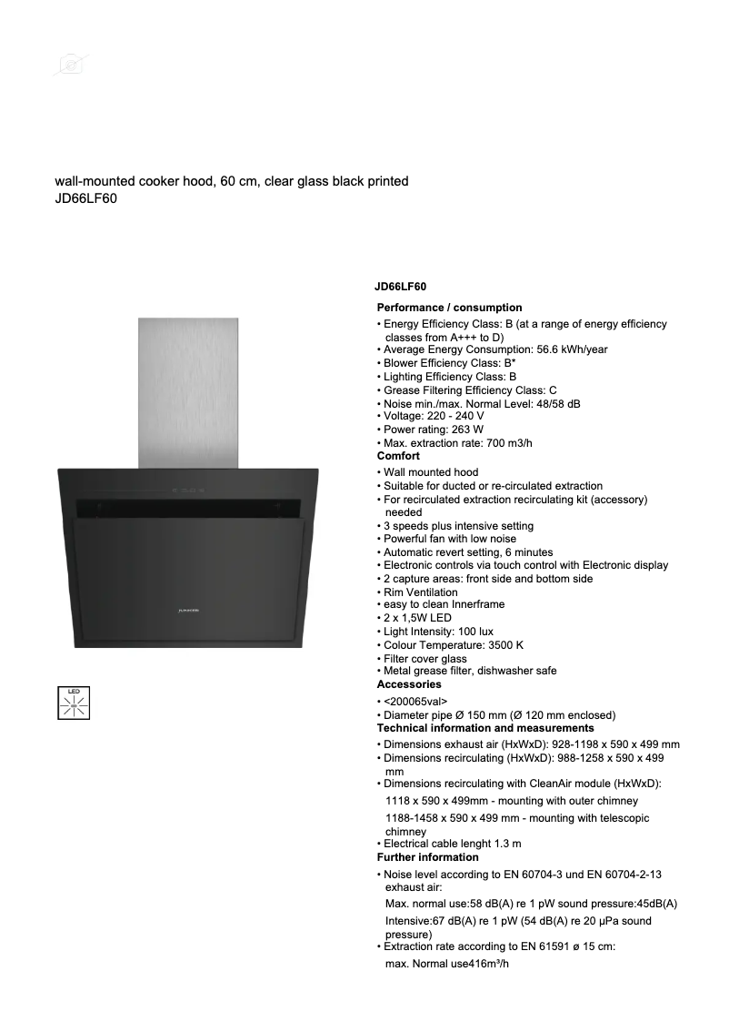 Image de la première page du manuel de l'appareil JD66LF60