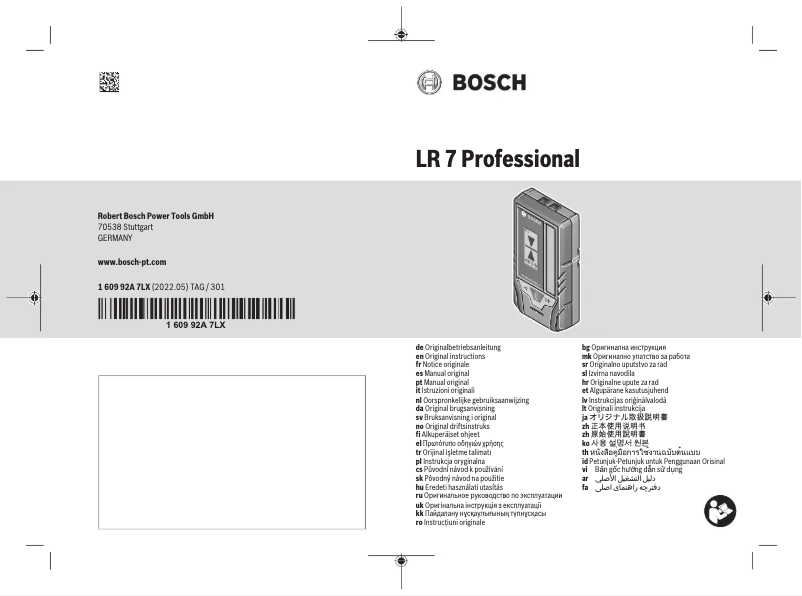 Page n°1 - Manuel utilisateur Bosch LR 2 Professional