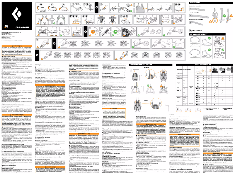 Page 1 de la notice Manuel utilisateur Black Diamond Neve Crampon