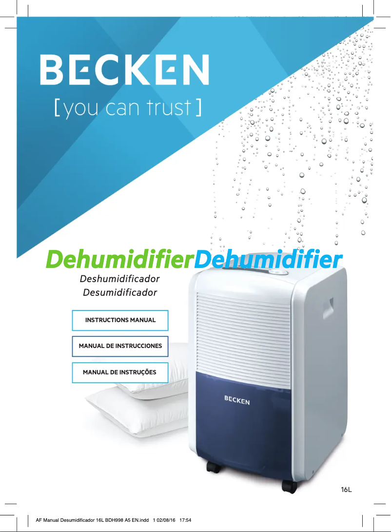 Image de la première page du manuel de l'appareil BDH998