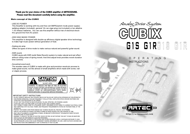 Page n°1 - Manuel utilisateur Artec Cubix G2R