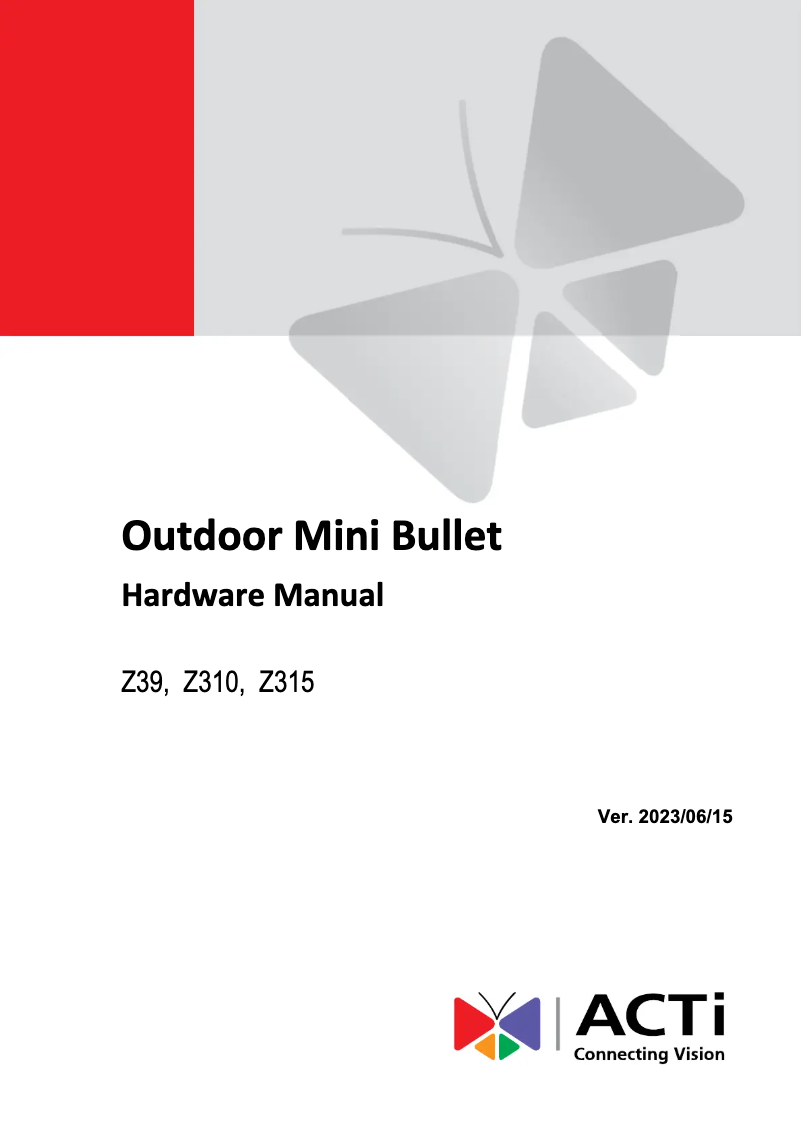 Image de la première page du manuel de l'appareil Z315