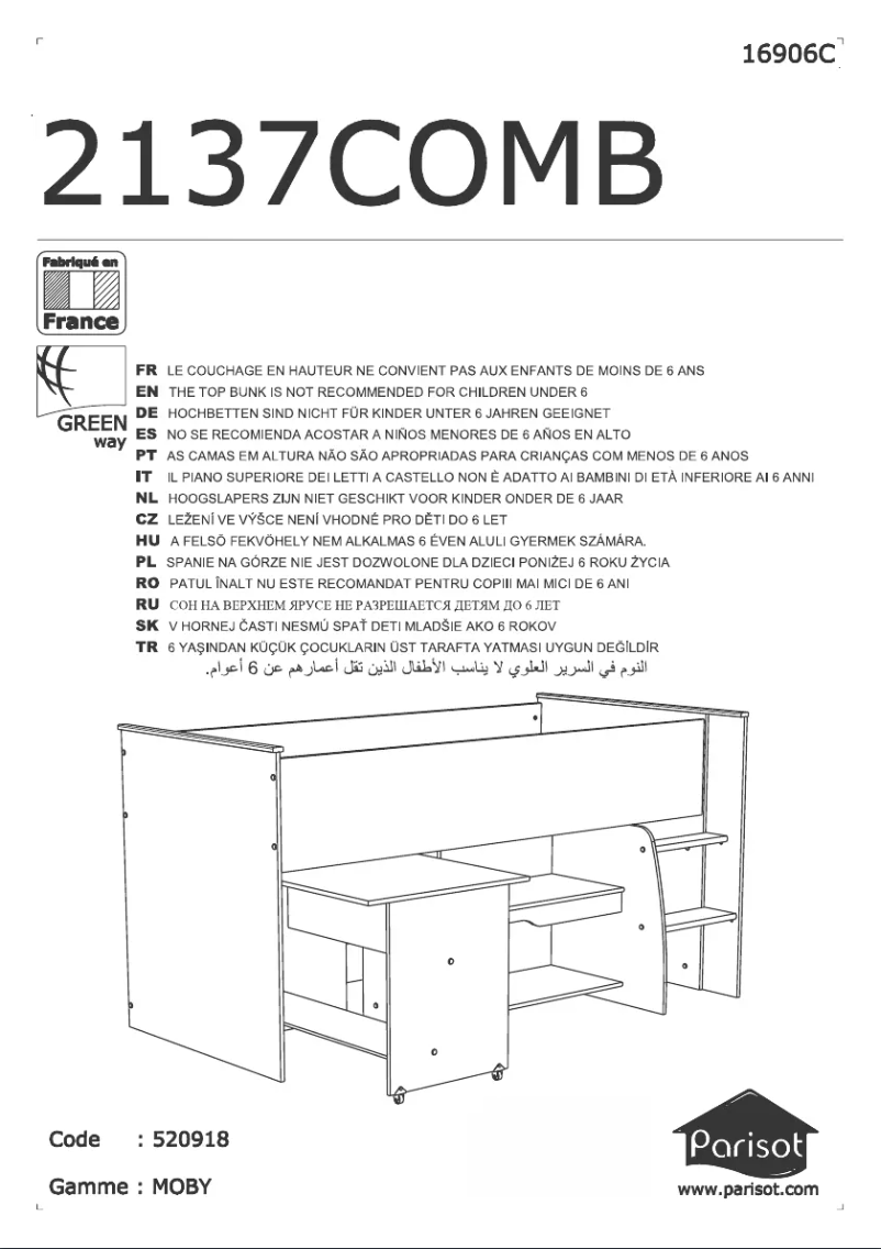 Page n°1 - Manuel utilisateur Parisot Moby 2137COMB