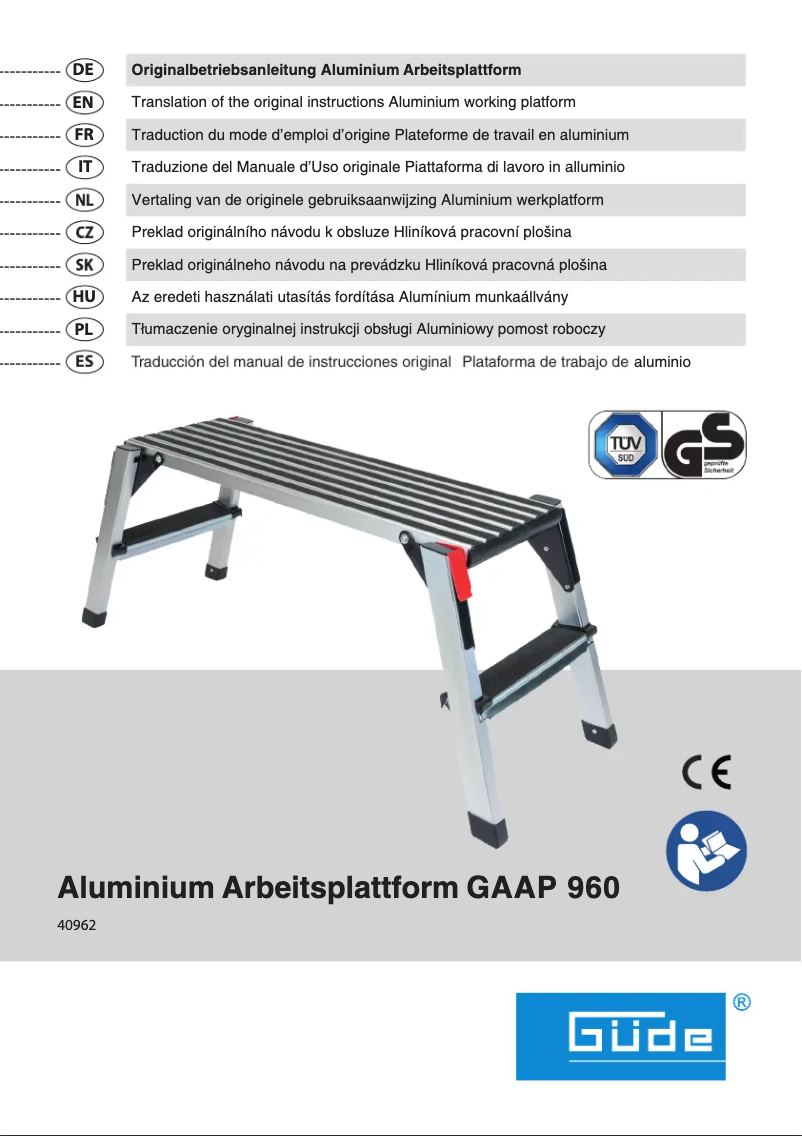 Page n°1 - Manuel utilisateur Güde GAAP 960