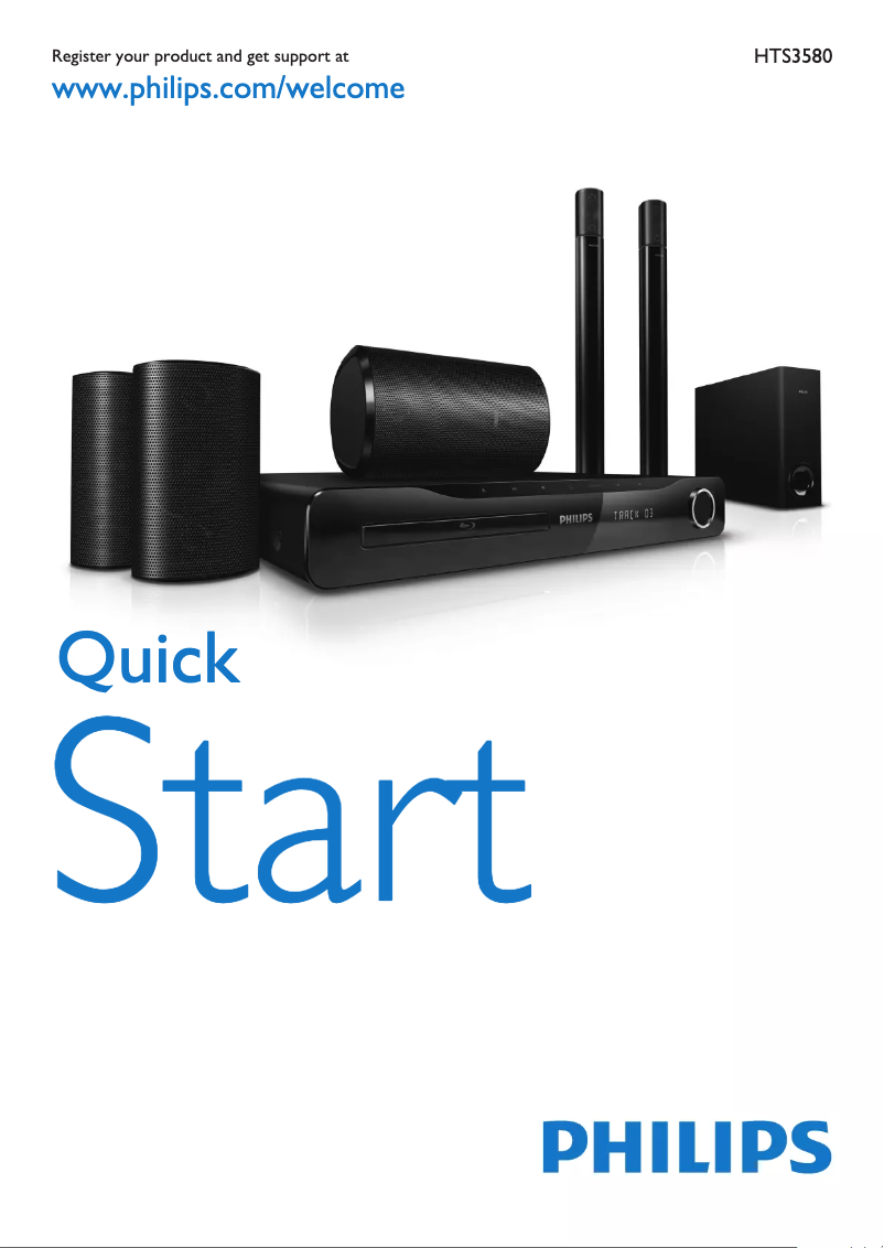 Page n°1 - Guide de démarrage rapide Philips HTS3580
