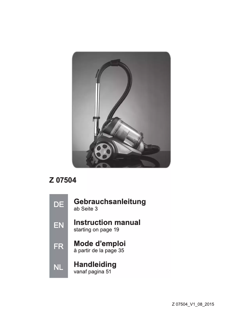 Página 1 del manual Manual de usuario Cleanmaxx Z 07504