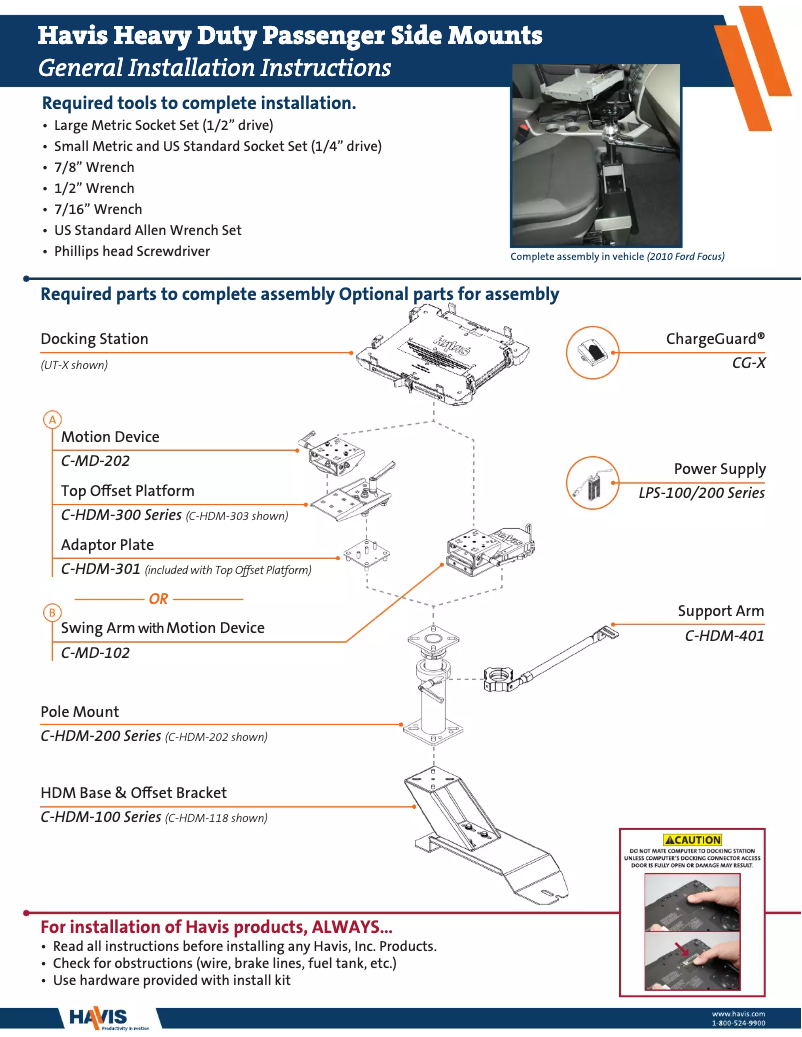 Page 1 of the manual User Manual Havis PKG-PSM-127