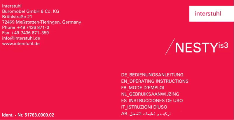 Page 1 de la notice Manuel utilisateur Interstuhl NESTYis3 1020N