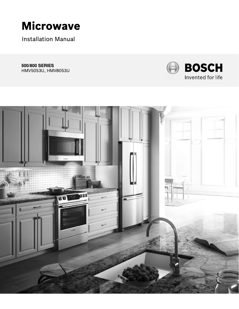 Page 1 of the manual Installation Guide Bosch HMV8053U