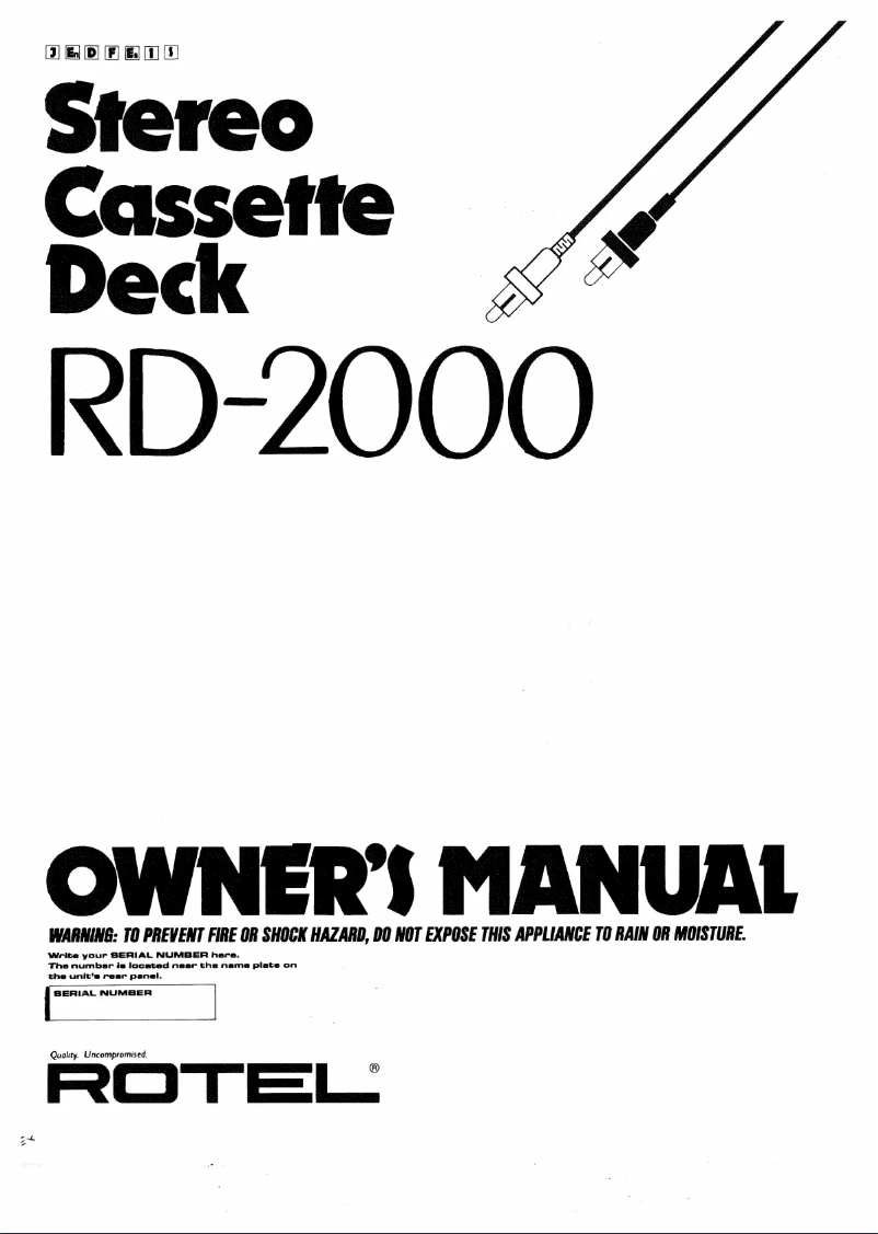 Image de la première page du manuel de l'appareil RD-2000