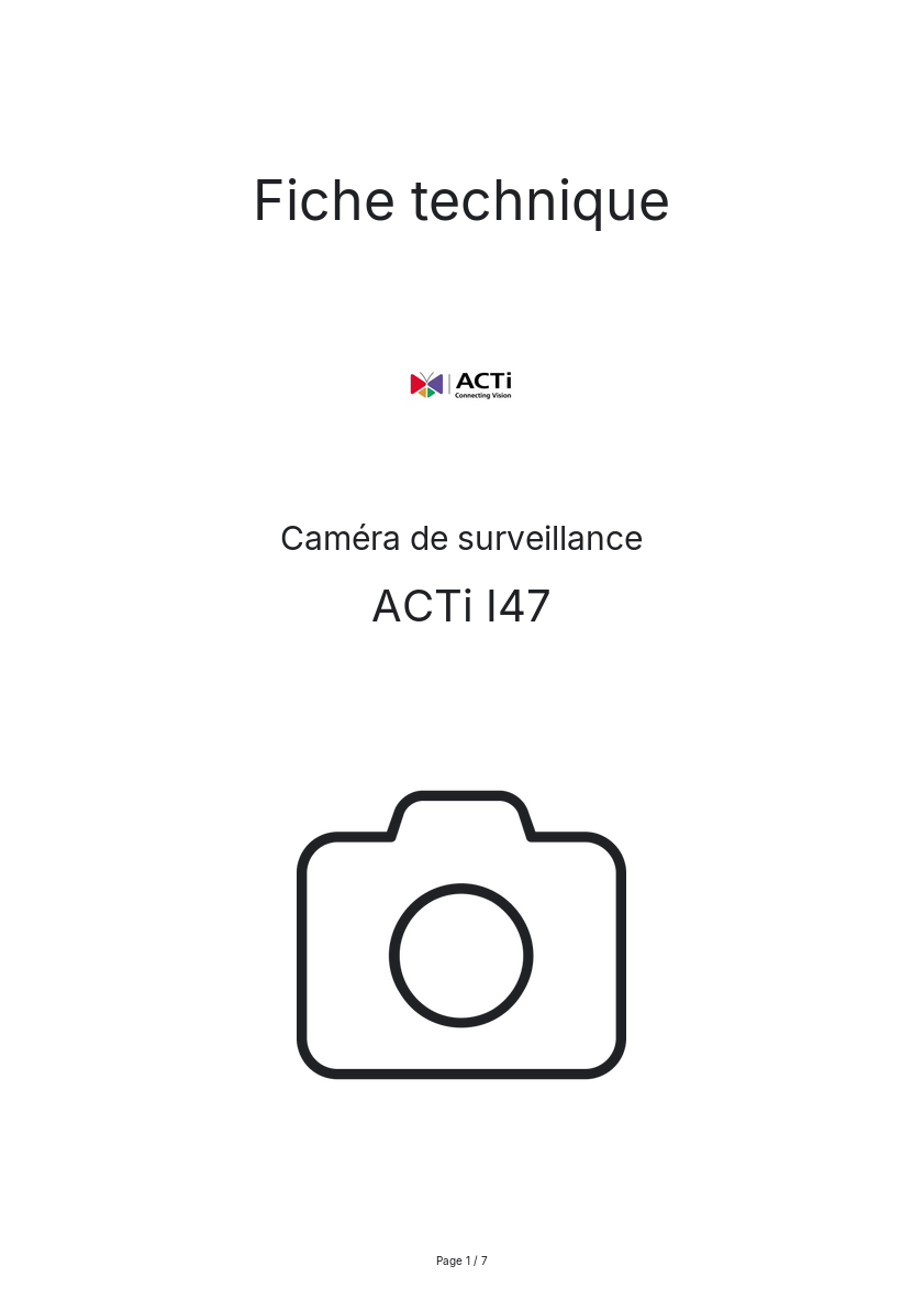 Image de la première page du manuel de l'appareil I47