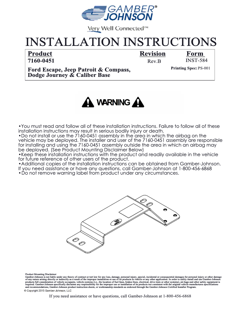 Image de la première page du manuel de l'appareil 7160-0451