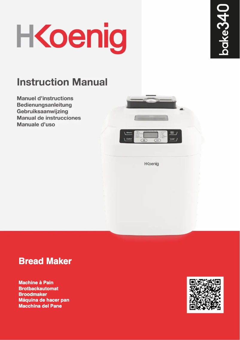 Page 1 de la notice Manuel utilisateur H.Koenig BAKE340