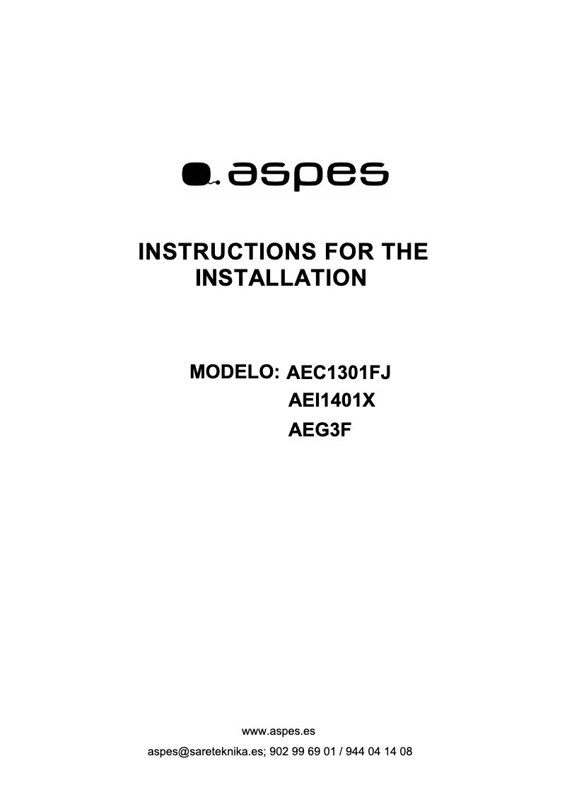 Image de la première page du manuel de l'appareil AEG3F