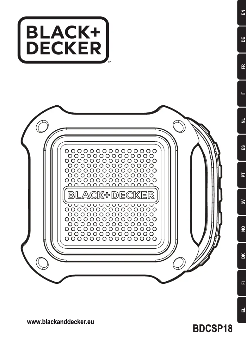 Page n°1 - Manuel utilisateur Black & Decker BDCSP18