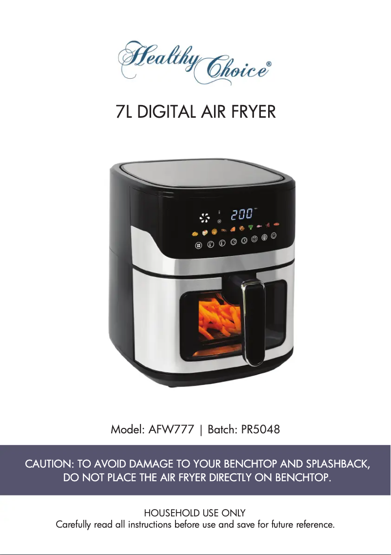 Page 1 de la notice Manuel utilisateur Healthy Choice AFW777