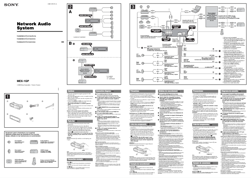 Page 1 de la notice Guide d'installation Sony MEX-1GP