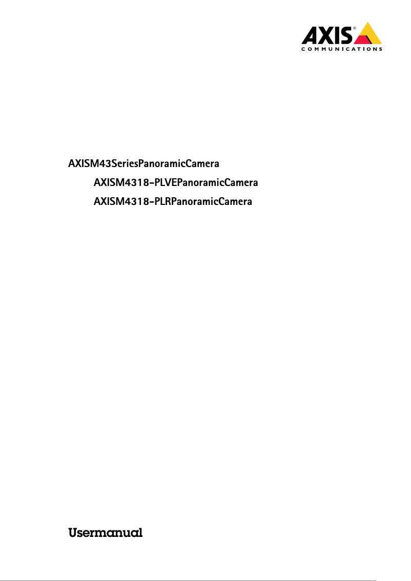 Page 1 de la notice Manuel utilisateur Axis M4318-PLVE