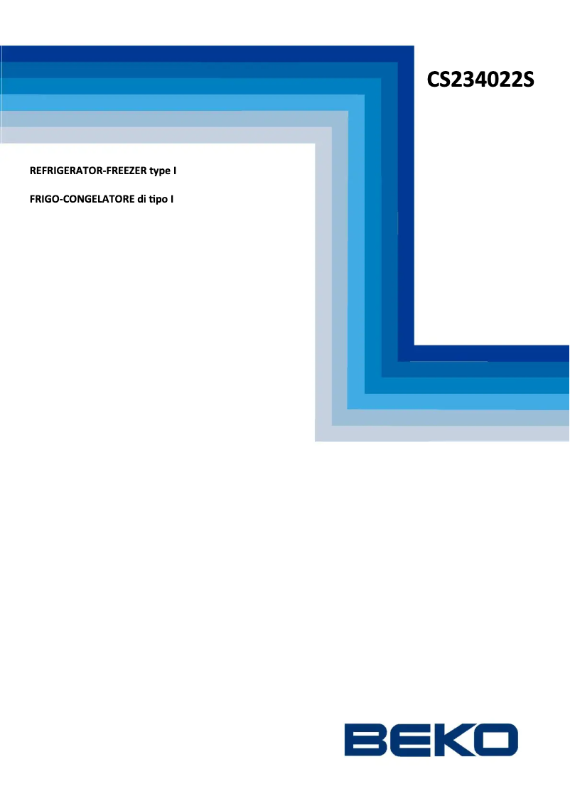 Page 1 de la notice Manuel utilisateur Beko CS234022S