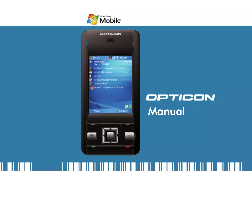 Page 1 de la notice Manuel utilisateur Opticon H16B