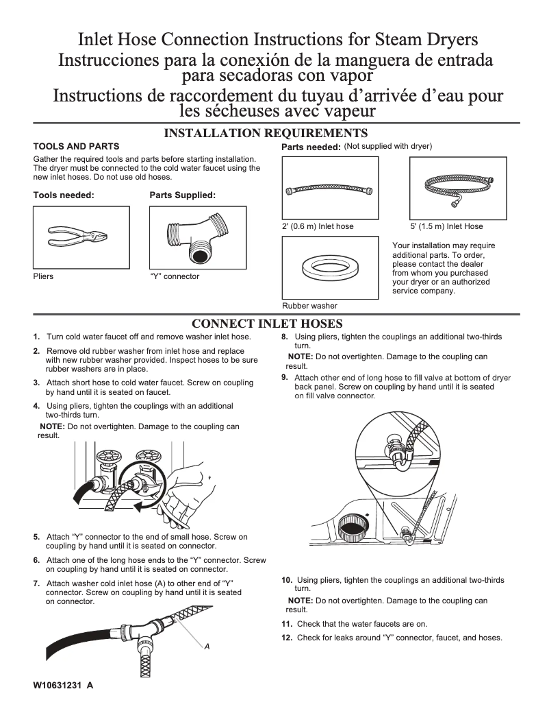 Page n°1 - Guide d'installation Whirlpool W10623830