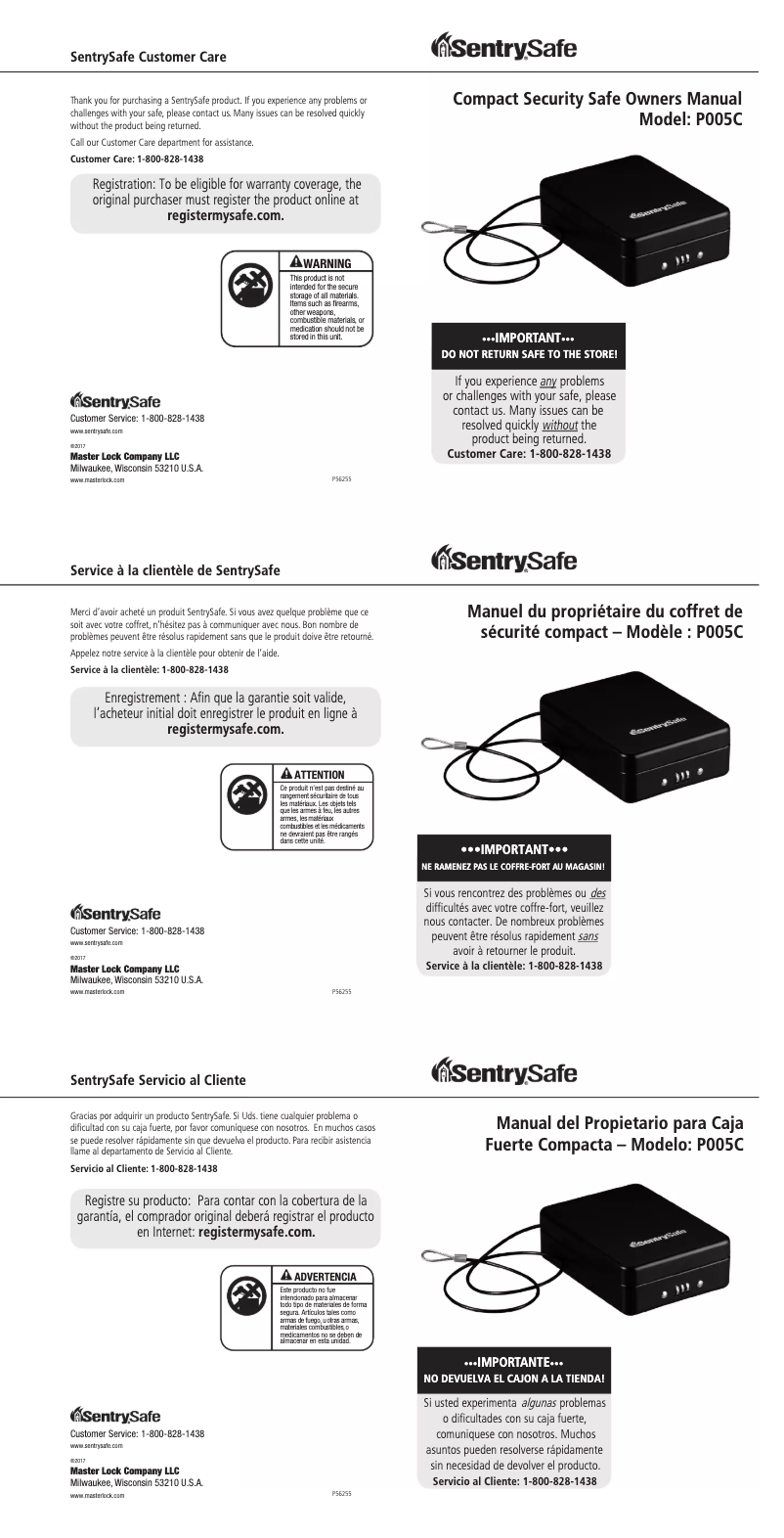 Image de la première page du manuel de l'appareil P005C