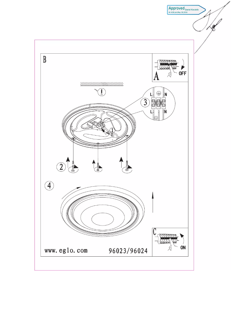 Page 1 de la notice Manuel utilisateur Eglo Capasso