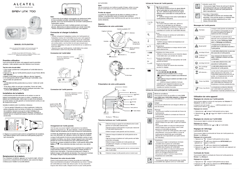 Page 1 de la notice Manuel utilisateur Alcatel Baby Link 700